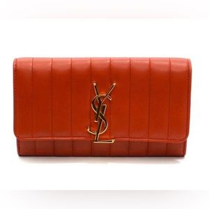 Saint Laurent Vicky Large Continental Flap Monogram Wallet